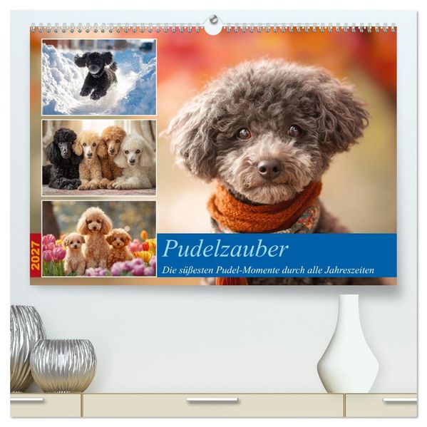 Pudelzauber (hochwertiger Premium Wandkalender 2027 DIN A2 quer) Kunstdruck in Hochglanz