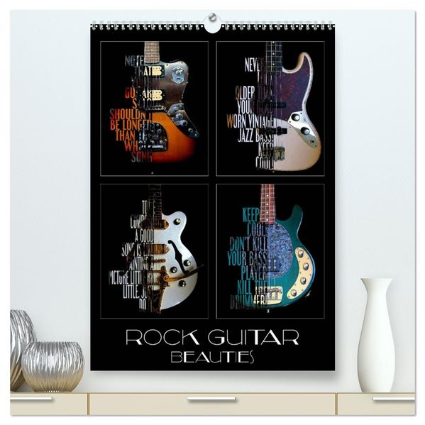 Rock Guitar Beauties (High Quality Premium Wall Calendar 2027 DIN A2 portrait)CALVENDO 12 Month Wall Calendar
