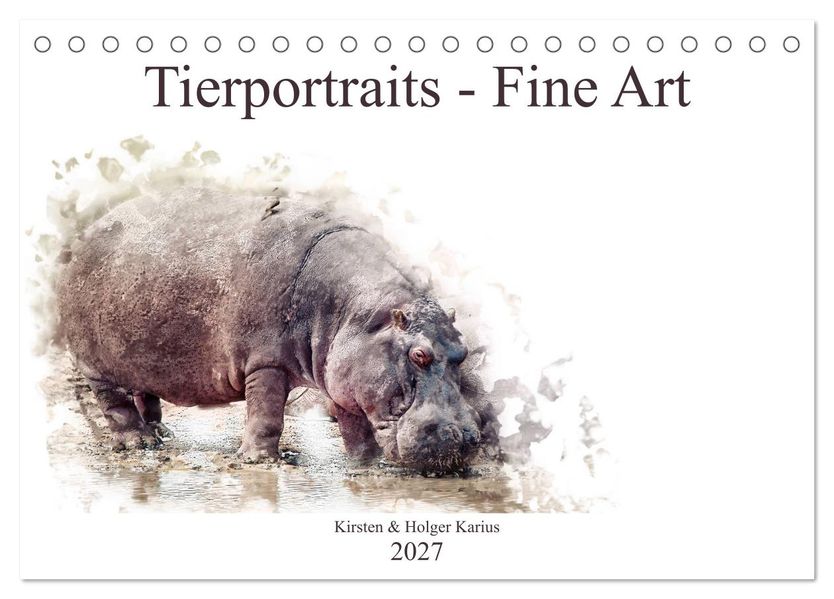 Tierportraits - Fine Art (Tischkalender 2027 DIN A5 quer) CALVENDO Monatskalender