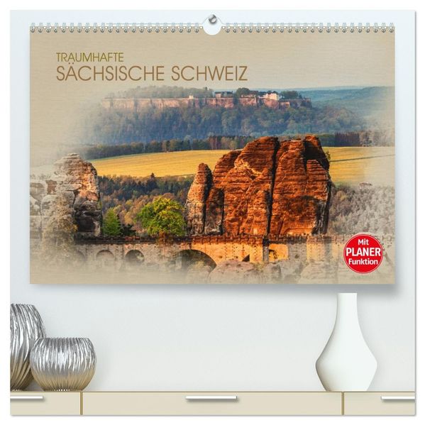 Traumhafte Sächsische Schweiz (hochwertiger Premium Wandkalender 2027 DIN A2 quer) Kunstdruck in Hochglanz