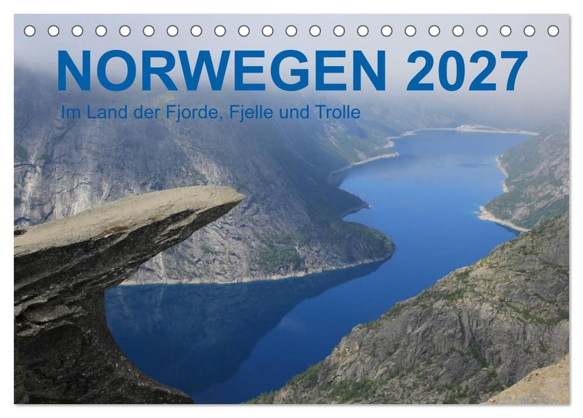 Norwegen 2027 - Im Land der Fjorde Fjelle und Trolle (Tischkalender 2027 DIN A5 quer) CALVENDO Monatskalender