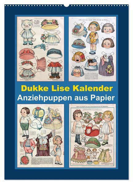 Dukke Lise Kalender - Anziehpuppen aus Papier (Wandkalender 2027 DIN A2 hoch) CALVENDO Monatskalender