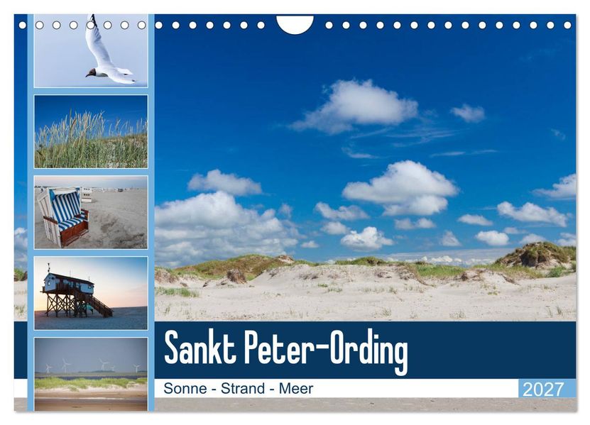 Sankt Peter-Ording. Sonne - Strand - Meer (Wandkalender 2027 DIN A4 quer) CALVENDO Monatskalender
