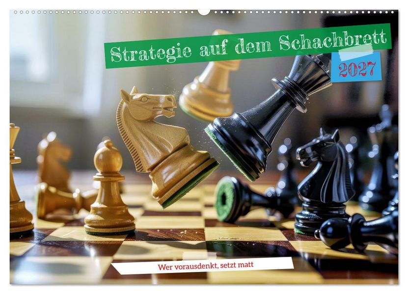 Strategie auf dem Schachbrett (Wandkalender 2027 DIN A2 quer) CALVENDO Monatskalender