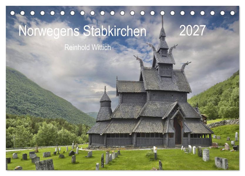 Norwegens Stabkirchen (Tischkalender 2027 DIN A5 quer) CALVENDO Monatskalender