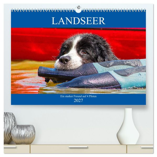 Landseer - Ein starker Freund auf 4 Pfoten (hochwertiger Premium Wandkalender 2027 DIN A2 quer) Kunstdruck in Hochglanz