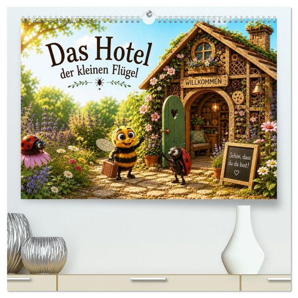 Das Hotel der kleinen Flügel (hochwertiger Premium Wandkalender 2027 DIN A2 quer) Kunstdruck in Hochglanz