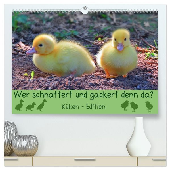 Wer schnattert und gackert denn da? - Küken-Edition (hochwertiger Premium Wandkalender 2027 DIN A2 quer) Kunstdruck in Hochglanz