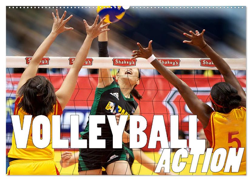 Volleyball Action (Wandkalender 2027 DIN A2 quer) CALVENDO Monatskalender