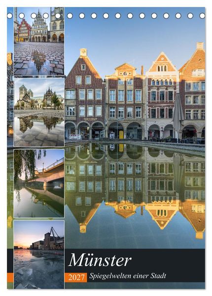 Münster - Spiegelwelten einer Stadt (Tischkalender 2027 DIN A5 hoch) CALVENDO Monatskalender