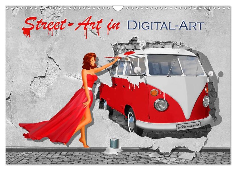 Street-Art in Digital-Art by Mausopardia (Wandkalender 2027 DIN A3 quer) CALVENDO Monatskalender