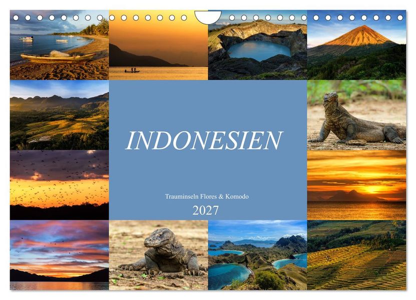 Indonesien - Inselparadies Flores & Komodo (Wandkalender 2027 DIN A4 quer) CALVENDO Monatskalender