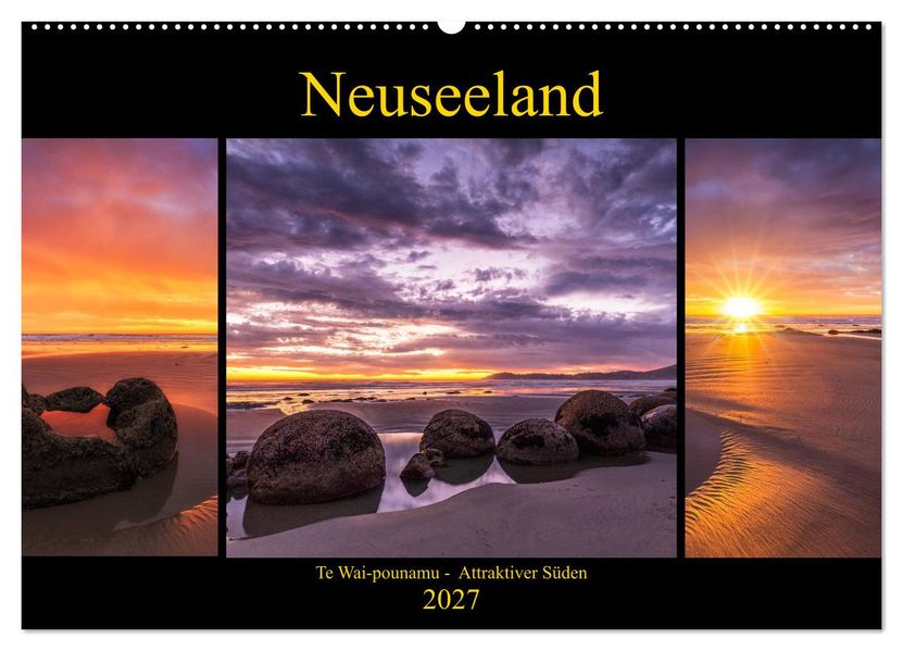 Neuseeland - Attraktiver Süden (Wandkalender 2027 DIN A2 quer) CALVENDO Monatskalender
