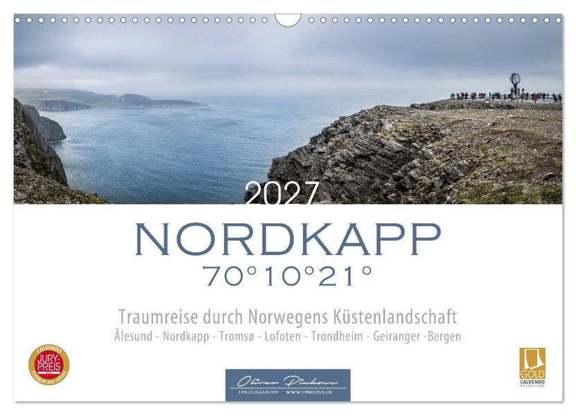 Nordkapp - Norwegens Küstenlandschaft (Wandkalender 2027 DIN A3 quer) CALVENDO Monatskalender