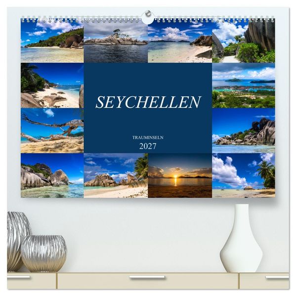 Trauminseln Seychellen (hochwertiger Premium Wandkalender 2027 DIN A2 quer) Kunstdruck in Hochglanz