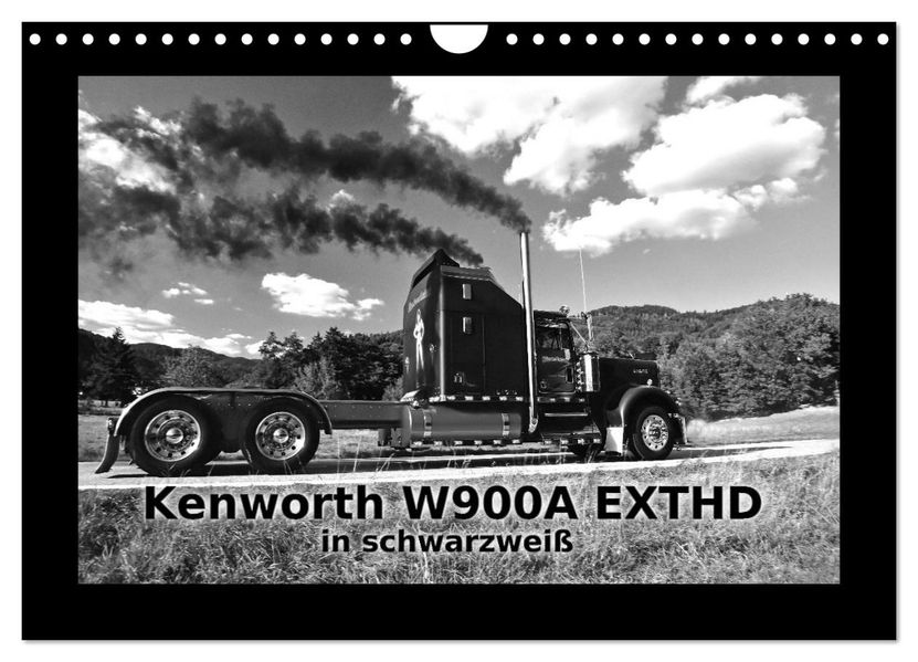 Kenworth W900A EXTHD - in schwarzweiß (Wandkalender 2027 DIN A4 quer) CALVENDO Monatskalender