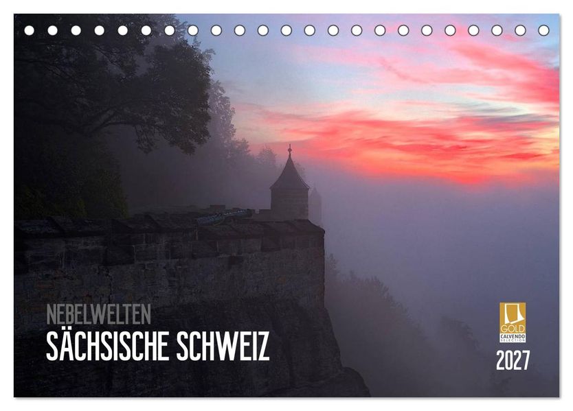 Nebelwelten Sächsische Schweiz (Tischkalender 2027 DIN A5 quer) CALVENDO Monatskalender