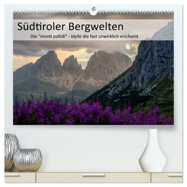 Südtiroler Bergwelten - Die monti pallidi Idylle die fast unwirklich erscheint (hochwertiger Premium Wandkalender 2027 DIN A2 quer) Kunstdruck in Hochglanz