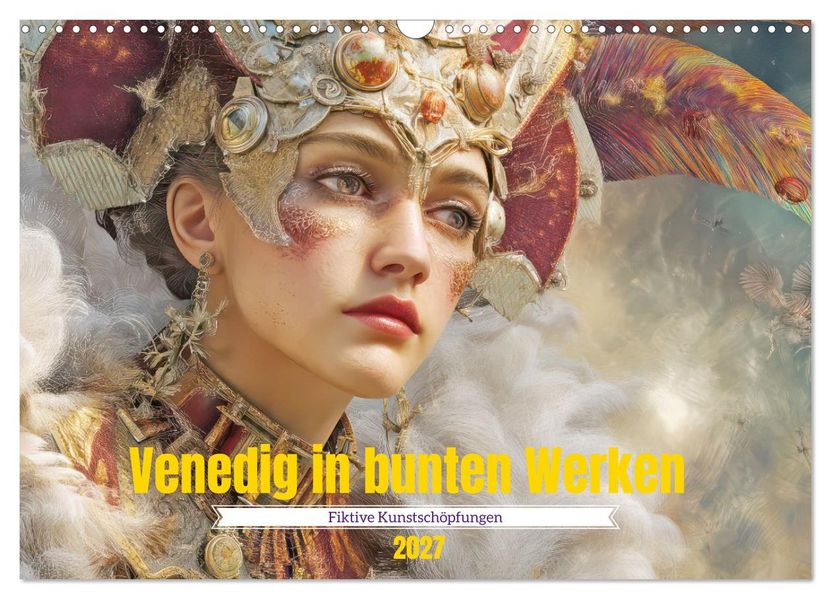 Venedig in bunten Werken - Fiktive Kunstschöpfungen (Wandkalender 2027 DIN A3 quer) CALVENDO Monatskalender