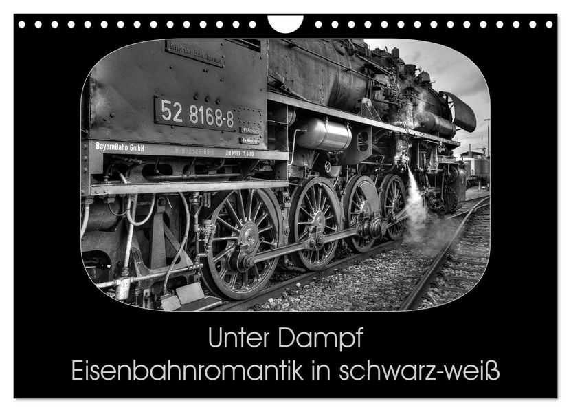 Unter Dampf - Eisenbahnromantik in schwarz-weiß (Wandkalender 2027 DIN A4 quer) CALVENDO Monatskalender