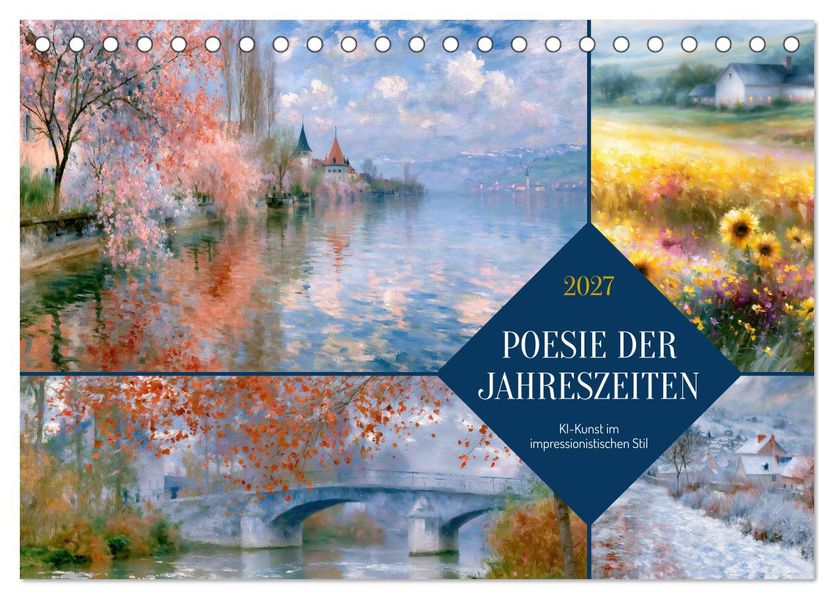Poesie der Jahreszeiten (Tischkalender 2027 DIN A5 quer) CALVENDO Monatskalender