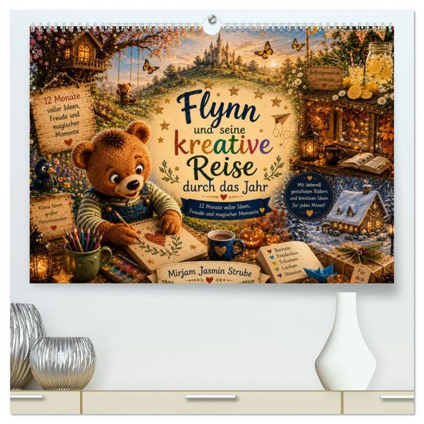 Flynn und seine kreative Reise durch das Jahr (hochwertiger Premium Wandkalender 2027 DIN A2 quer) Kunstdruck in Hochglanz