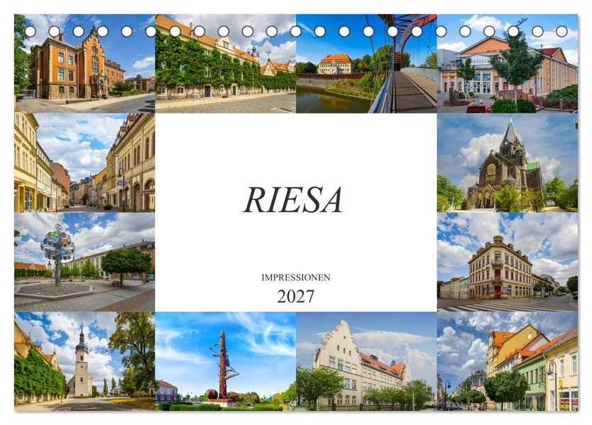 Riesa Impressionen (Tischkalender 2027 DIN A5 quer) CALVENDO Monatskalender