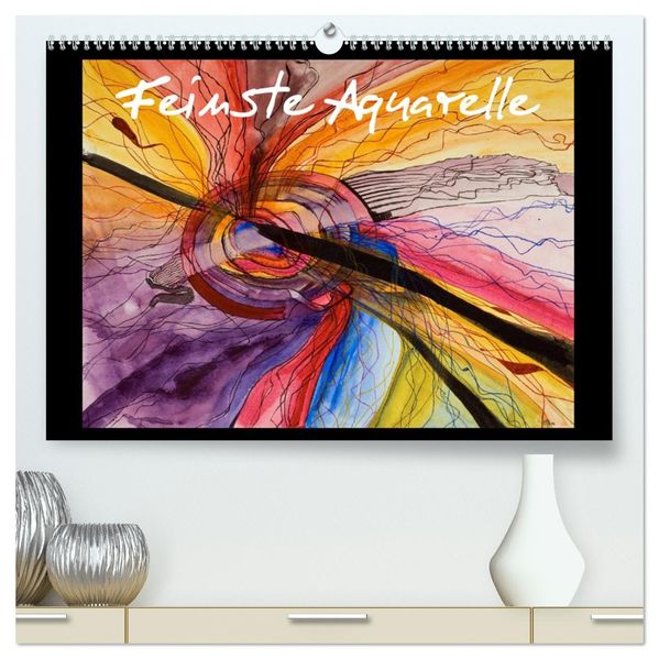 Feinste Aquarelle (hochwertiger Premium Wandkalender 2027 DIN A2 quer) Kunstdruck in Hochglanz