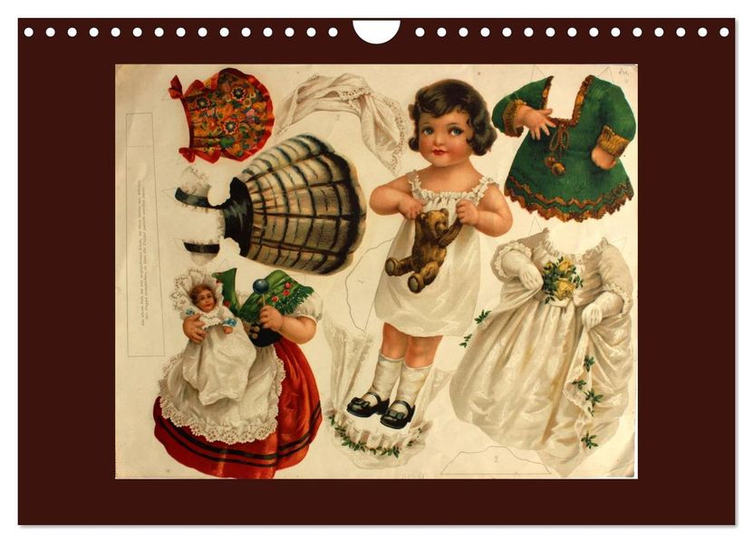 Alte europäische Ankleidepuppen aus Papier (Wandkalender 2027 DIN A4 quer) CALVENDO Monatskalender