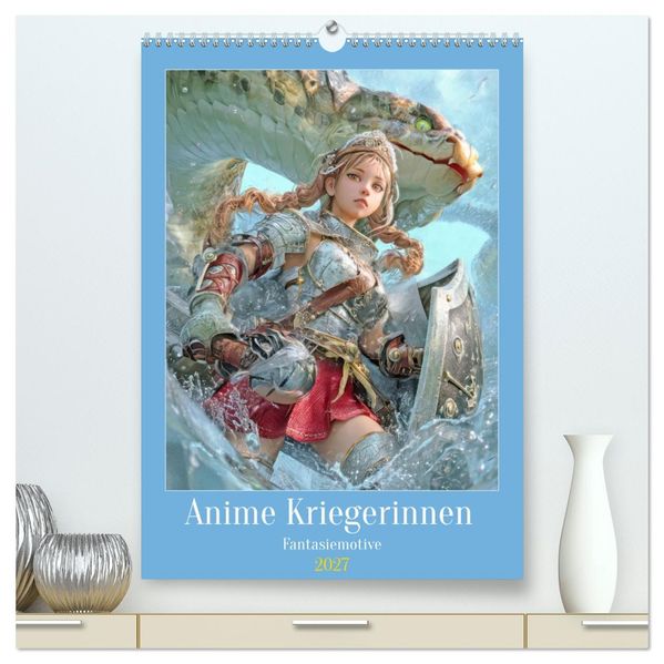 Anime Kriegerinnen - Fantasiemotive (hochwertiger Premium Wandkalender 2027 DIN A2 hoch) Kunstdruck in Hochglanz
