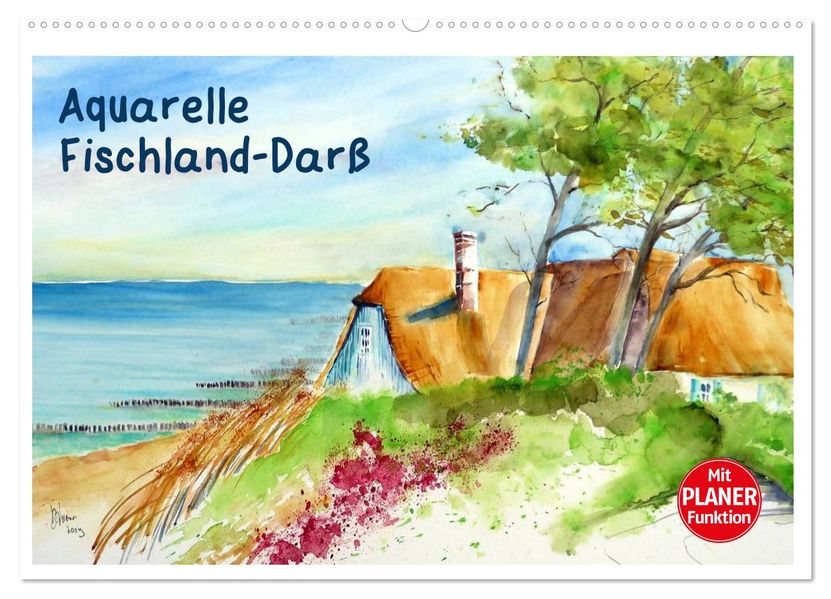 Aquarelle - Fischland-Darß (Wandkalender 2027 DIN A2 quer) CALVENDO Monatskalender