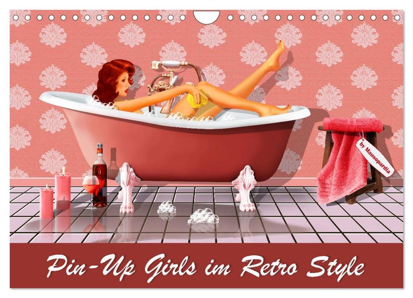 Pin-Up Girls im Retro Style by Mausopardia (Wandkalender 2027 DIN A4 quer) CALVENDO Monatskalender