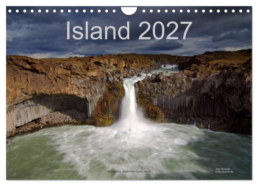 Island (Wandkalender 2027 DIN A4 quer) CALVENDO Monatskalender
