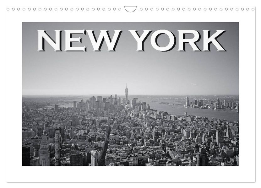 New York in schwarz weiss (Wandkalender 2027 DIN A3 quer) CALVENDO Monatskalender