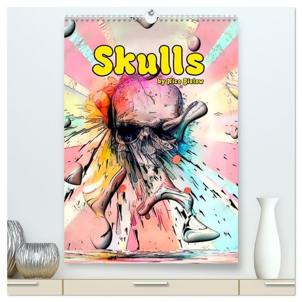 Skulls by Nico Bielow (High Quality Premium Wall Calendar 2027 DIN A2 portrait)CALVENDO 12 Month Wall Calendar