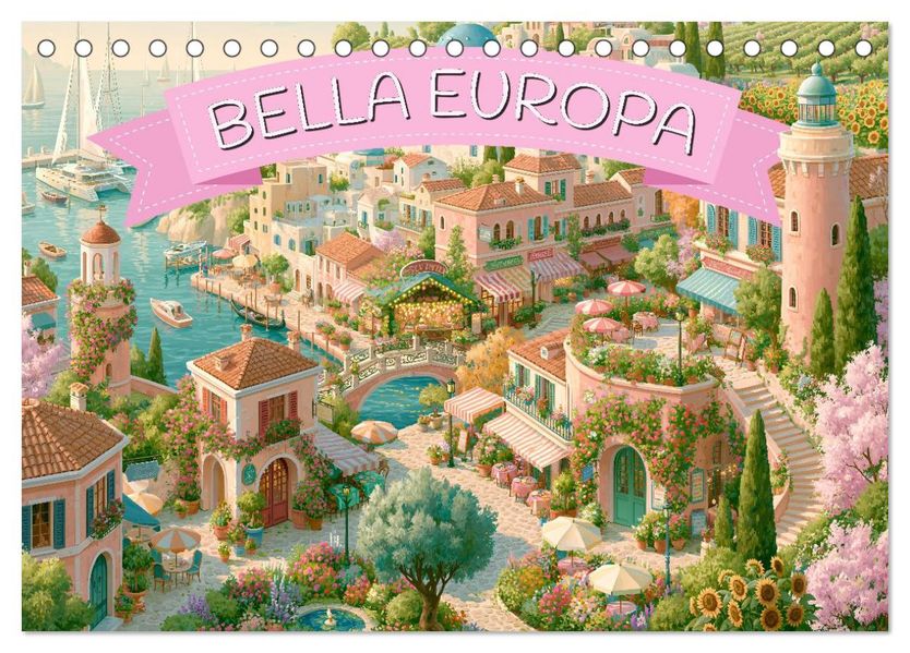 Bella Europa - Eine malerische Reise durch Europas schönste Orte (Tischkalender 2027 DIN A5 quer) CALVENDO Monatskalender