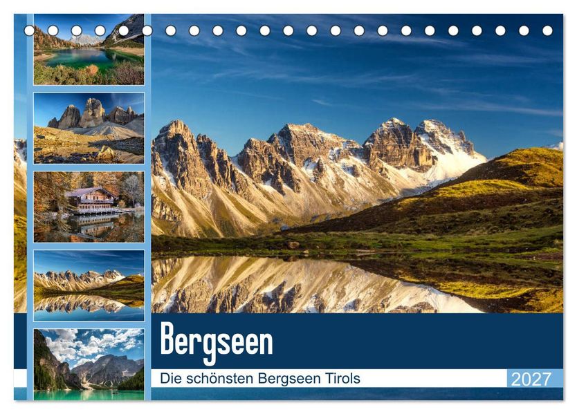 Tiroler Bergseen (Tischkalender 2027 DIN A5 quer) CALVENDO Monatskalender