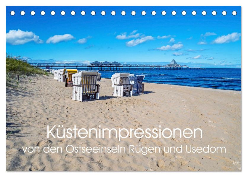 Küstenimpressionen von den Ostseeinseln Rügen und Usedom (Tischkalender 2027 DIN A5 quer) CALVENDO Monatskalender