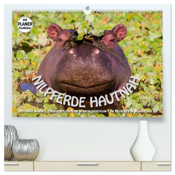 Emotionale Momente: Nilpferde hautnah (hochwertiger Premium Wandkalender 2027 DIN A2 quer) Kunstdruck in Hochglanz