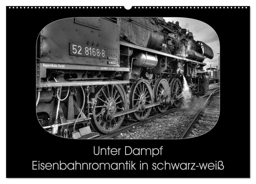 Unter Dampf - Eisenbahnromantik in schwarz-weiß (Wandkalender 2027 DIN A2 quer) CALVENDO Monatskalender