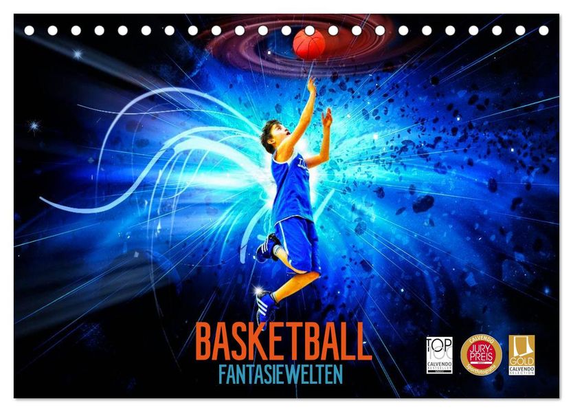 Basketball Fantasiewelten (Tischkalender 2027 DIN A5 quer) CALVENDO Monatskalender