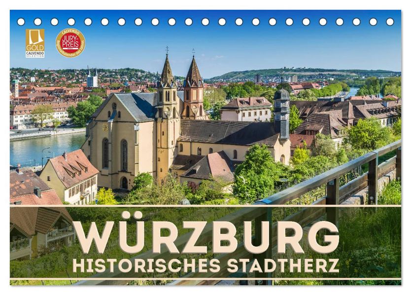 WÜRZBURG Historisches Stadtherz (Tischkalender 2027 DIN A5 quer) CALVENDO Monatskalender