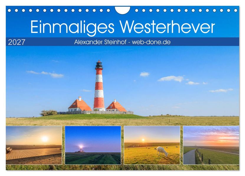 Einmaliges Westerhever (Wandkalender 2027 DIN A4 quer) CALVENDO Monatskalender