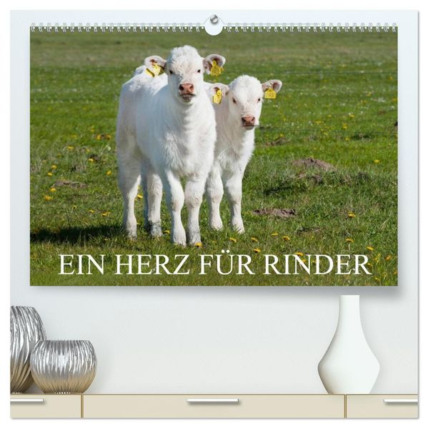 Ein Herz für Rinder (hochwertiger Premium Wandkalender 2027 DIN A2 quer) Kunstdruck in Hochglanz