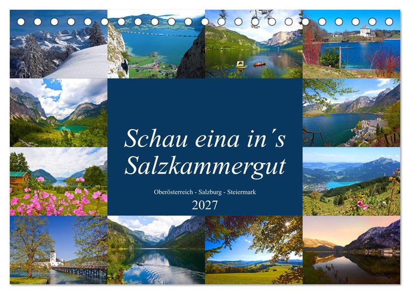 Schau eina ins Salzkammergut (Tischkalender 2027 DIN A5 quer) CALVENDO Monatskalender