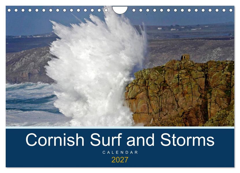 Cornish Surf and Storms (Wall Calendar 2027 DIN A4 landscape) CALVENDO 12 Month Wall Calendar