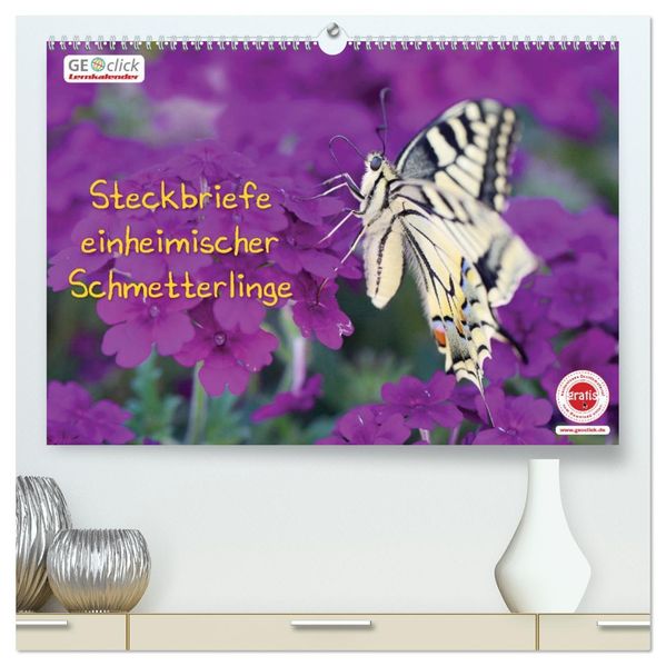 GEOclick Lernkalender: Steckbriefe einheimischer Schmetterlinge (hochwertiger Premium Wandkalender 2027 DIN A2 quer) Kunstdruck in Hochglanz