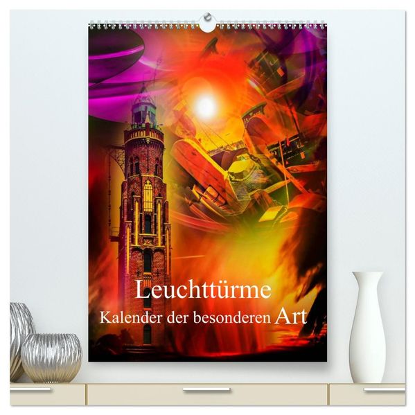 Leuchttürme Kalender der besonderen Art (hochwertiger Premium Wandkalender 2027 DIN A2 hoch) Kunstdruck in Hochglanz
