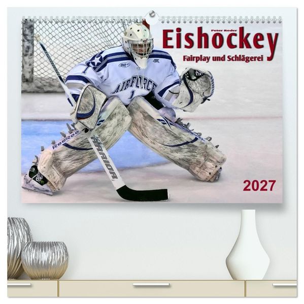 Eishockey - Fairplay und Schlägerei (hochwertiger Premium Wandkalender 2027 DIN A2 quer) Kunstdruck in Hochglanz