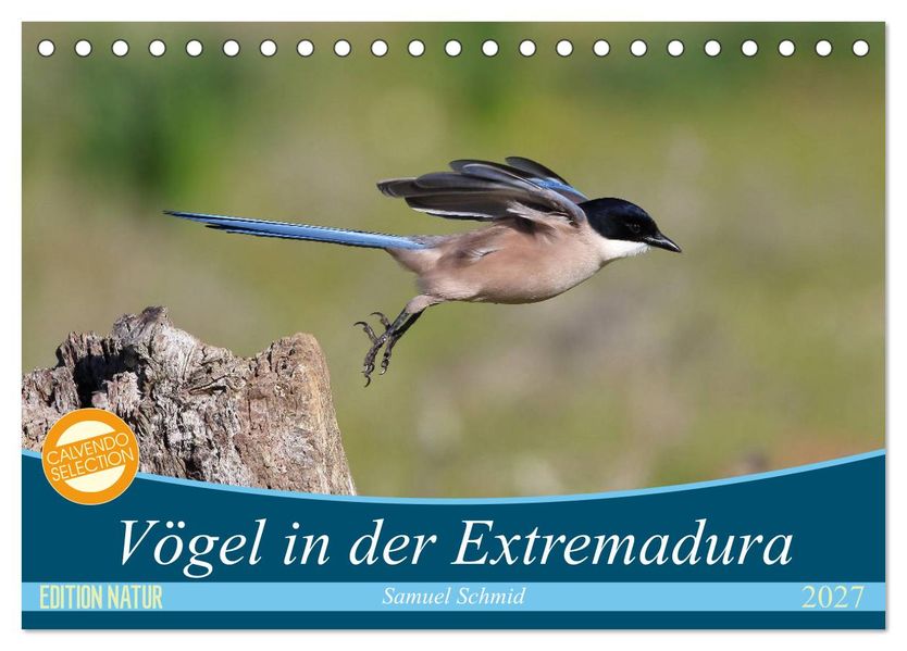 Vögel in der Extremadura (Tischkalender 2027 DIN A5 quer) CALVENDO Monatskalender